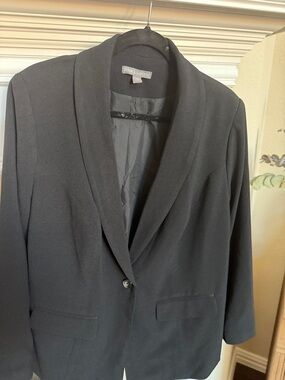 Jessica London Black Shawl Collar Single-Button Blazer Sz 18